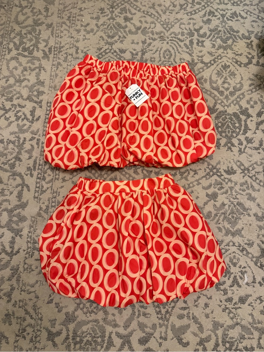 Orange Bubble Skirt Set